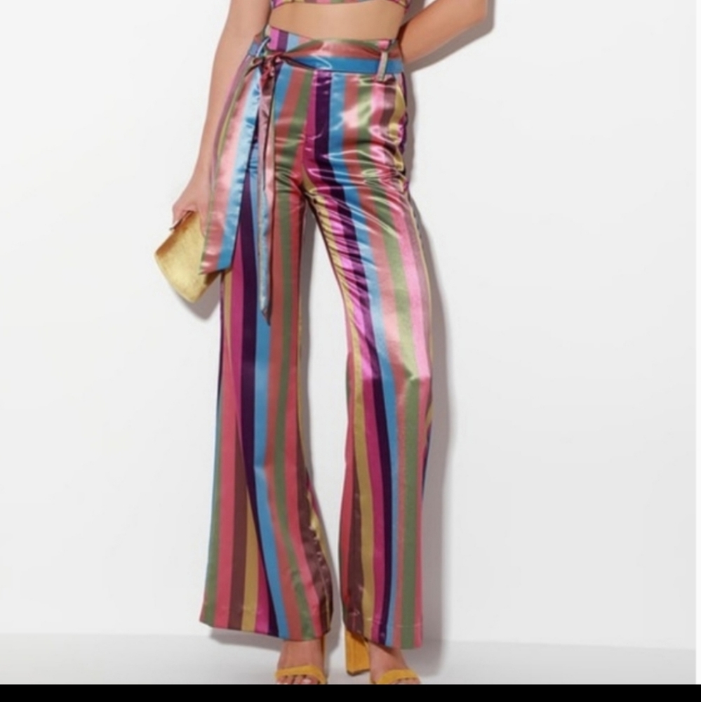 Honey punch multi Stripe pants L  NIP ❤